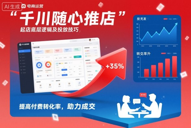 千川随心推起店底层逻辑及投放技巧，提高付费转化率，助力成交-云网创