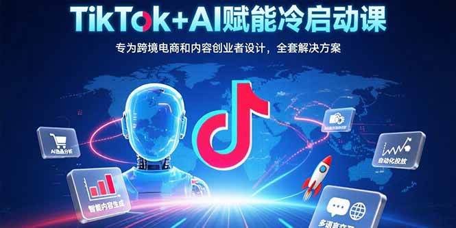 (15561期)TikTok+AI赋能冷启动课:专为跨境电商和内容创业者设计,全套解决方案-云网创