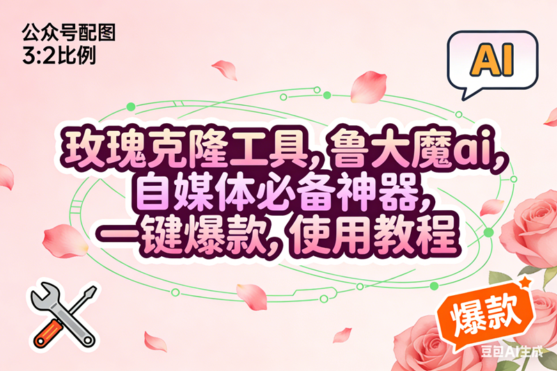 （16859期）玫瑰克隆，鲁大魔ai，自媒体必备神器，一键爆款工具，详细使用教程-云网创