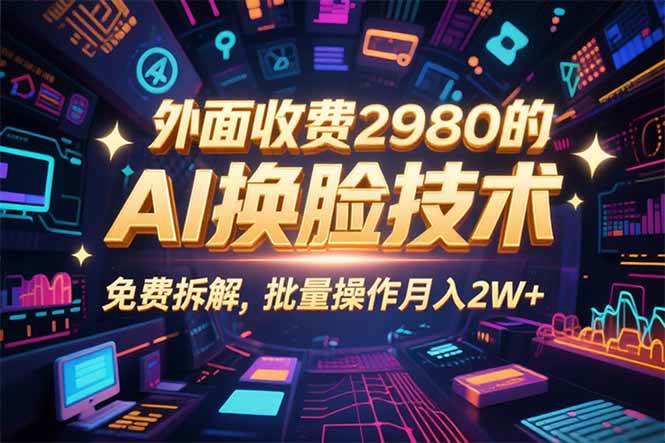 (15969期)0粉丝0基础,用AI换脸改头换面,3分钟一条原创视频,收益稳稳-云网创