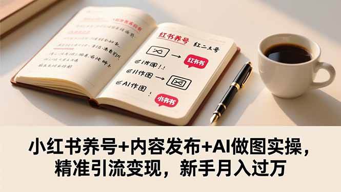 (16498期)小红书养号+内容发布+AI做图实操,精准引流变现,新手月入过万-云网创