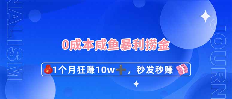 0成本闲鱼暴利捞金,1个月狂赚10W+,秒发秒赚新玩法-云网创
