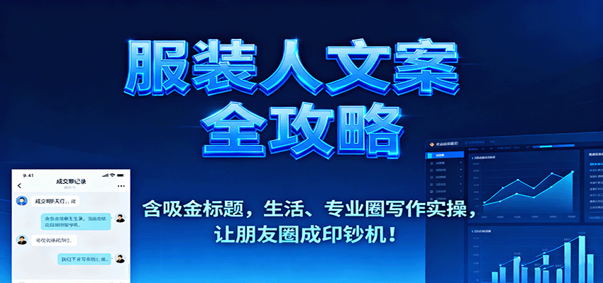 服装人文案全攻略,含吸金标题,生活、专业圈写作实操,让朋友圈成印钞机!-云网创