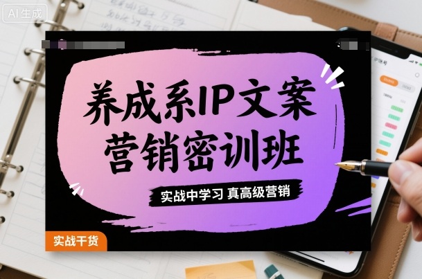 养成系IP文案营销密训班,实战中学习真高级营销-云网创
