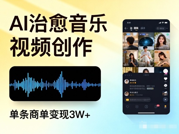 AI做治愈音乐视频，多平台投稿，单条商单变现3W+-云网创