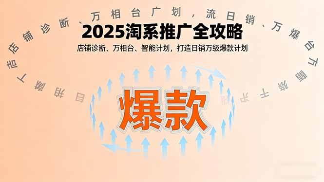 (16067期)2025淘系推广全攻略,店铺诊断、万相台、智能计划,打造日销万级爆款计划-云网创