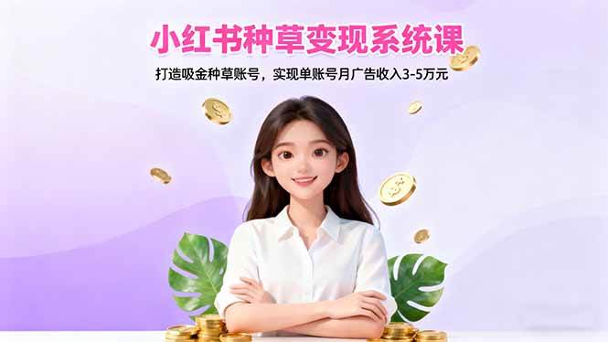 （16468期）小红书种草变现系统课：打造吸金种草账号，实现单账号月广告收入3-5万元-云网创