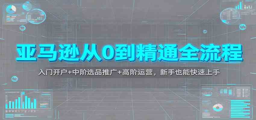亚马逊从0到精通全流程：入门开户+中阶选品推广+高阶运营，新手也能快速上手-云网创