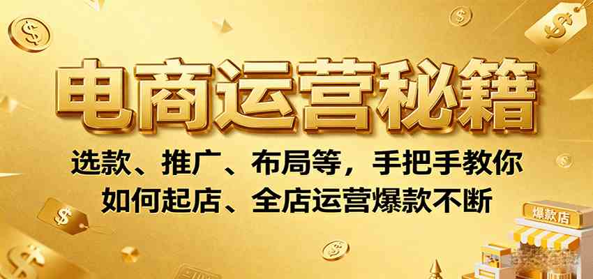 电商运营秘籍:选款、推广、布局等,手把手教你如何起店、全店运营爆款不断-云网创