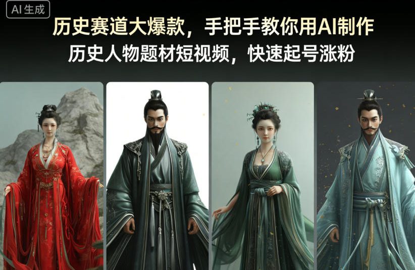 历史赛道大爆款，手把手教你用AI制作历史人物题材短视频，快速起号涨粉-云网创