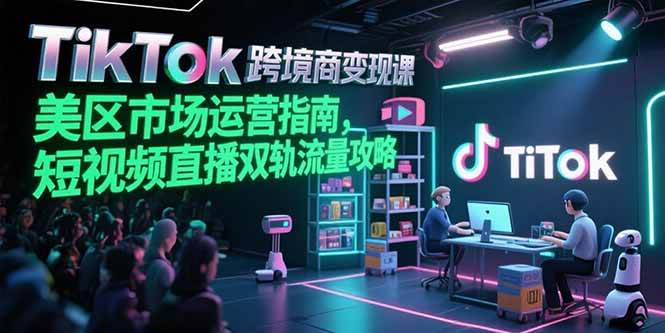(15344期)TikTok跨境电商变现课,美区市场运营指南,短视频直播双轨流量攻略-云网创