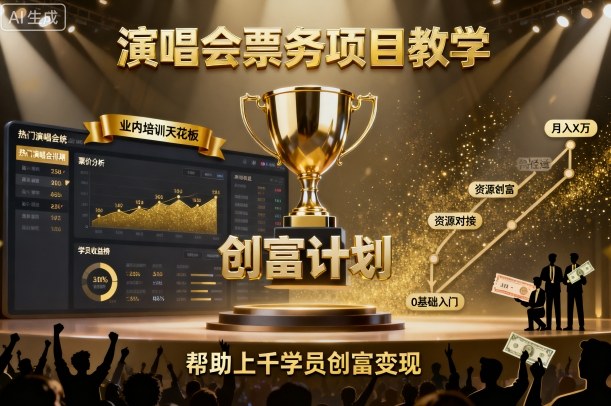 演唱会票务项目教学,业内培训天花板,帮助上千学员创富变现(更新)-云网创
