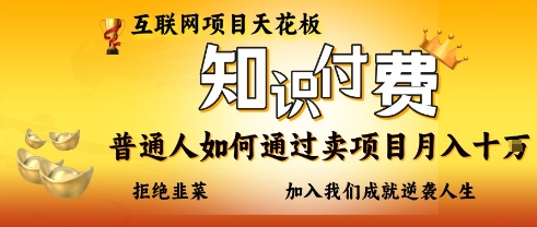互联网项目天花板,知付付费项目,普通人如何通过卖项目月入十个,拒绝韭菜【揭秘】-云网创