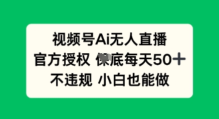 视频号AI无人直播,官方授权  每天50+,不违规 小白也能做-云网创