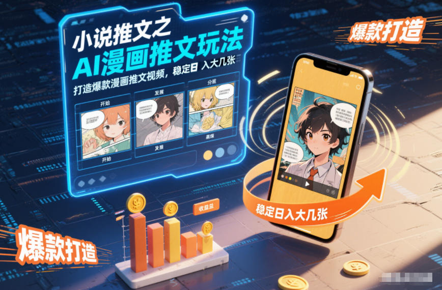 小说推文之AI漫画推文玩法，打造爆款漫画推文视频，稳定日入大几张-云网创