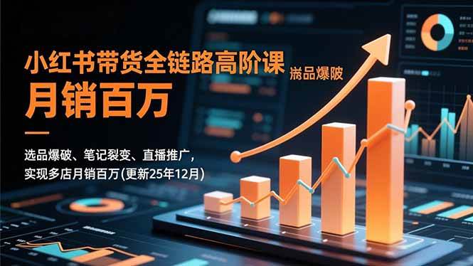 （16842期）小红书带货全链路高阶课，选品爆破、笔记裂变、直播推广，实现多店月销百万(更新25年12月)-云网创