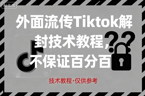 外面流传Tiktok解封技术教程,不保证百分百,具体自测-云网创