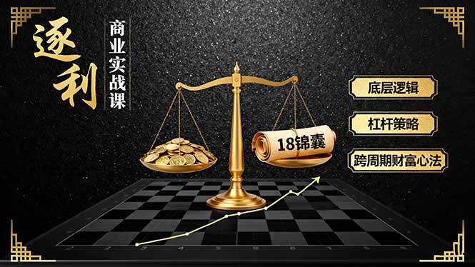 (16046期)《逐 利》商业实战课,底层逻辑、杠杆策略、18锦囊,跨周期财富心法-云网创