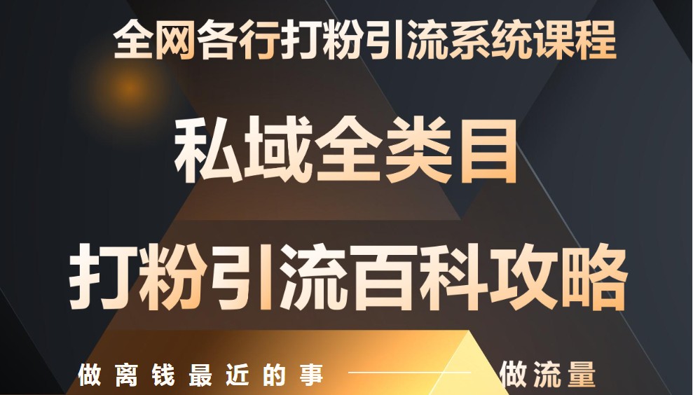 月入9万:全网唯一私域打粉引流神课,零基础手把手带你引流变现-云网创