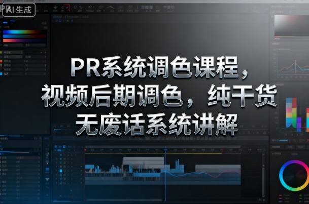 PR系统调色课程,视频后期调色,纯干货无废话系统讲解-云网创