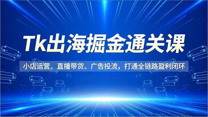 （16820期）Tk出海掘金通关课，小店运营、直播带货、广告投流，打通全链路盈利闭环-云网创