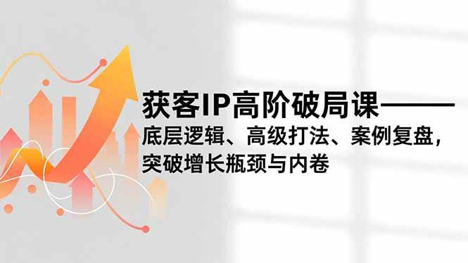 （16804期）获客IP高阶破局课，底层逻辑、高级打法、案例复盘，突破增长瓶颈与内卷-云网创