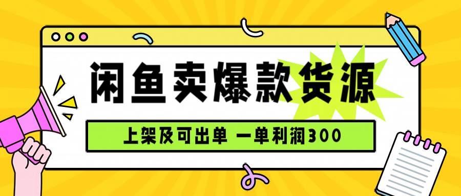 (15977期)闲鱼卖爆款货源,每天利润1000,上架即出单-云网创