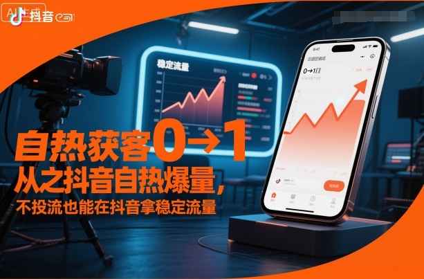 自热获客从0到1之抖音自热爆量，不投流也能在抖音拿稳定流量-云网创