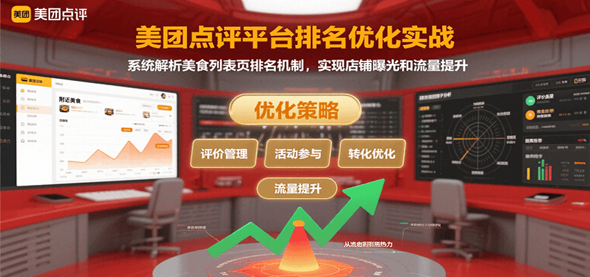 美团点评平台排名优化实战,系统解析美食列表页排名机制,实现店铺曝光和流量提升-云网创