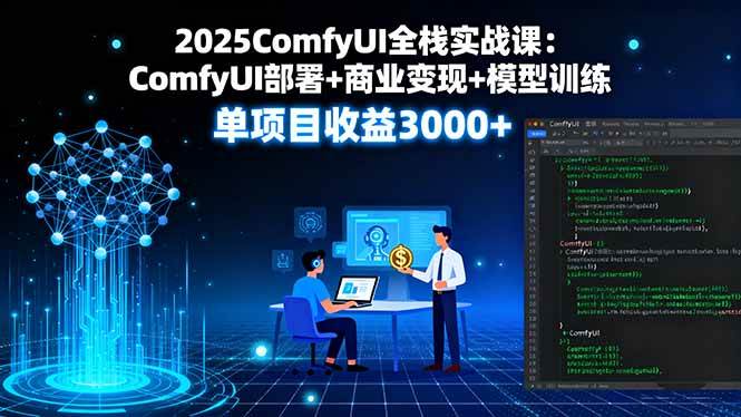 (16013期)2025ComfyUI全栈实战课:ComfyUI部署+商业变现+模型训练,单项目收益3000+-云网创