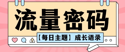 流量密码AI【每日主题】成长语录,抖音视频号可以轻松复制变现思路清晰-云网创