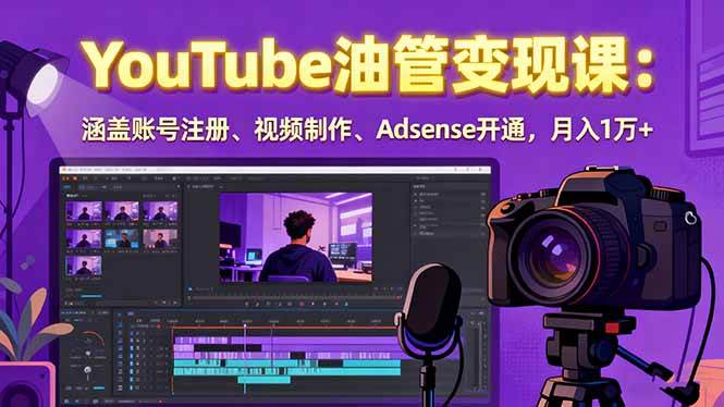 (15987期)2025YouTube油管变现课:涵盖账号注册、视频制作、Adsense开通,月入1万+-云网创