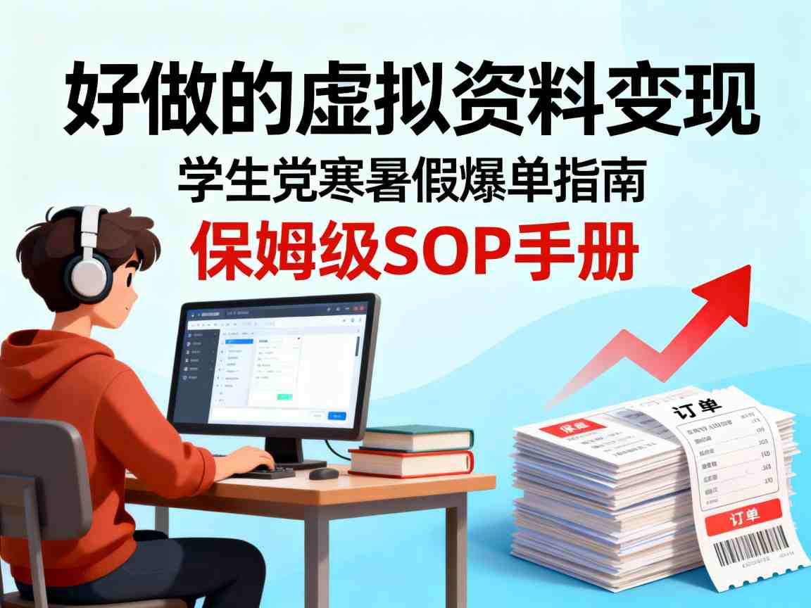 好做的虚拟资料变现，针对学生群体，寒暑假销量夸张【保姆级SOP手册】-云网创