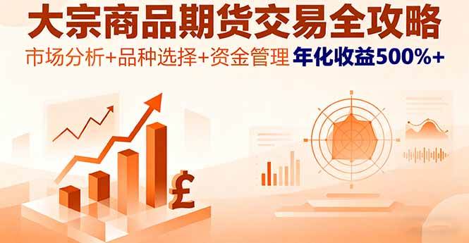 (16083期)大宗商品期货交易全攻略,市场分析+品种选择+资金管理,年化收益500%+-云网创