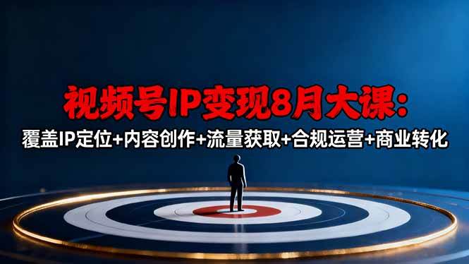 (16361期)视频号IP变现8月大课,覆盖IP定位+内容创作+流量获取+合规运营+商业转化-云网创