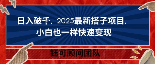 日入破K,2025最新搭子项目,小白也一样快速变现-云网创