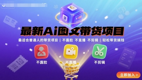 最新Ai图文带货项目，最适合普通人的带货项目，不露脸 不直播 不剪辑就可以轻松带货搞钱（完结）-云网创