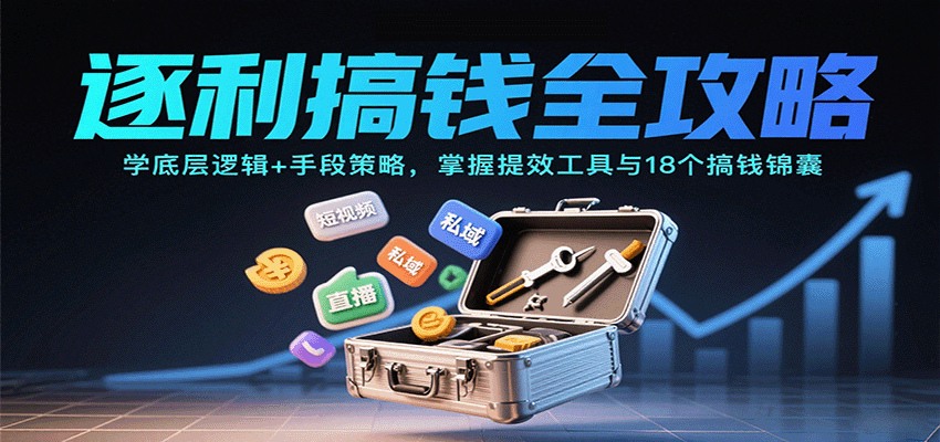 逐利搞钱全攻略:学底层逻辑+手段策略,掌握提效工具与18个搞钱锦囊-云网创