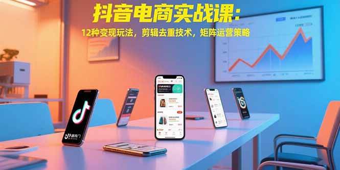 (15478期)抖音电商实战课:12种变现玩法,剪辑去重技术,矩阵运营策略-云网创