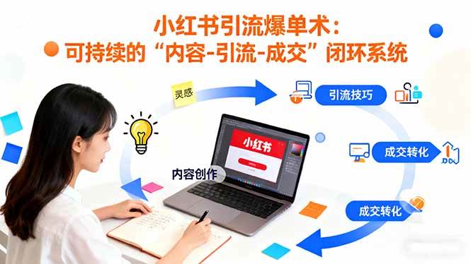 (16362期)小红书引流爆单术:构建一套低成本 可持续的“内容-引流-成交”闭环系统-云网创