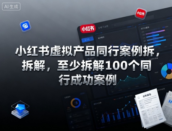 小红书虚拟产品同行案例拆解,至少拆解100个同行成功案例-云网创