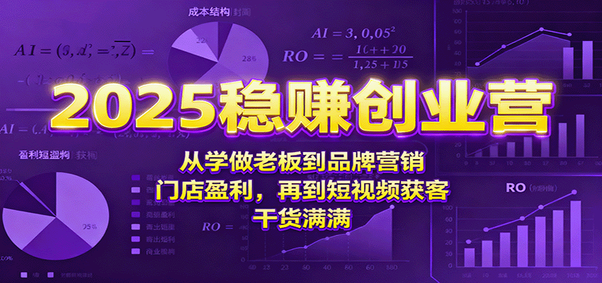 2025稳赚创业营:从学做老板到品牌营销、门店盈利,再到短视频获客,干货满满-云网创