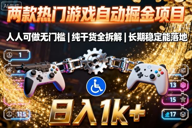 两款热门游戏自动掘金项目，人人可做无门槛，纯干货全拆解，长期稳定能落地，日入1k+【揭秘】-云网创
