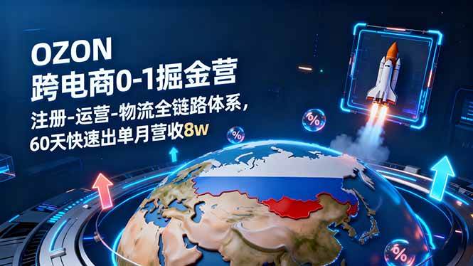 (16277期)OZON跨境电商0-1掘金营:注册-运营-物流全链路体系,60天快速出单月营收8w-云网创