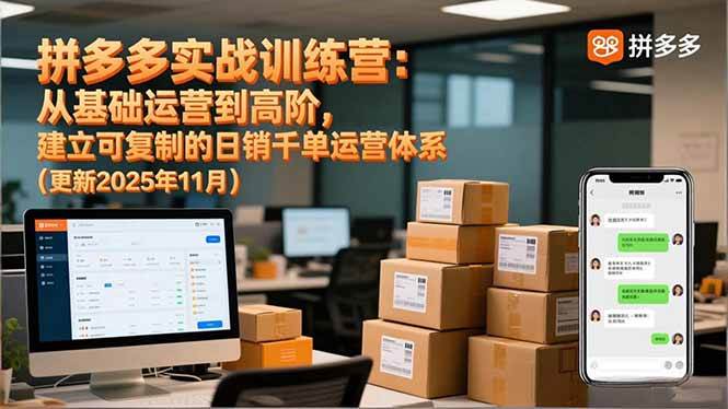 （16700期）拼多多实战训练营：从基础运营到高阶，建立可复制的日销千单运营体系（更新11月）-云网创