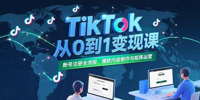 (15346期)TikTok从0到1变现课,账号注册全流程,爆款内容制作与矩阵运营-云网创