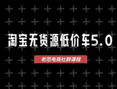 淘宝无货源价车5.0，2025最新VIP淘宝无货源课程，1688代发，蓝海选品，零成本创业首选（更新）-云网创