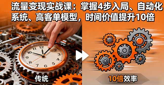 (16197期)流量变现实战课:掌握4步入局、自动化系统、高客单模型,时间价值提升10倍-云网创