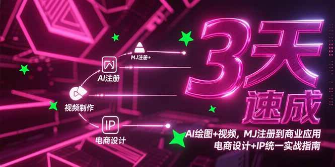 (15245期)3天速成AI绘图+视频,MJ注册到商业应用,电商设计+IP统一实战指南-云网创