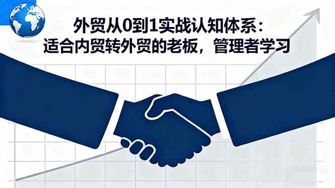 (16297期)外贸从0到1实战认知体系:适合内贸转外贸的老板,管理者学习-云网创